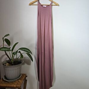 EUC PINK LILY BLUSH PINK MAXI CURVED HEM HALTER STYLE DRESS SMALL